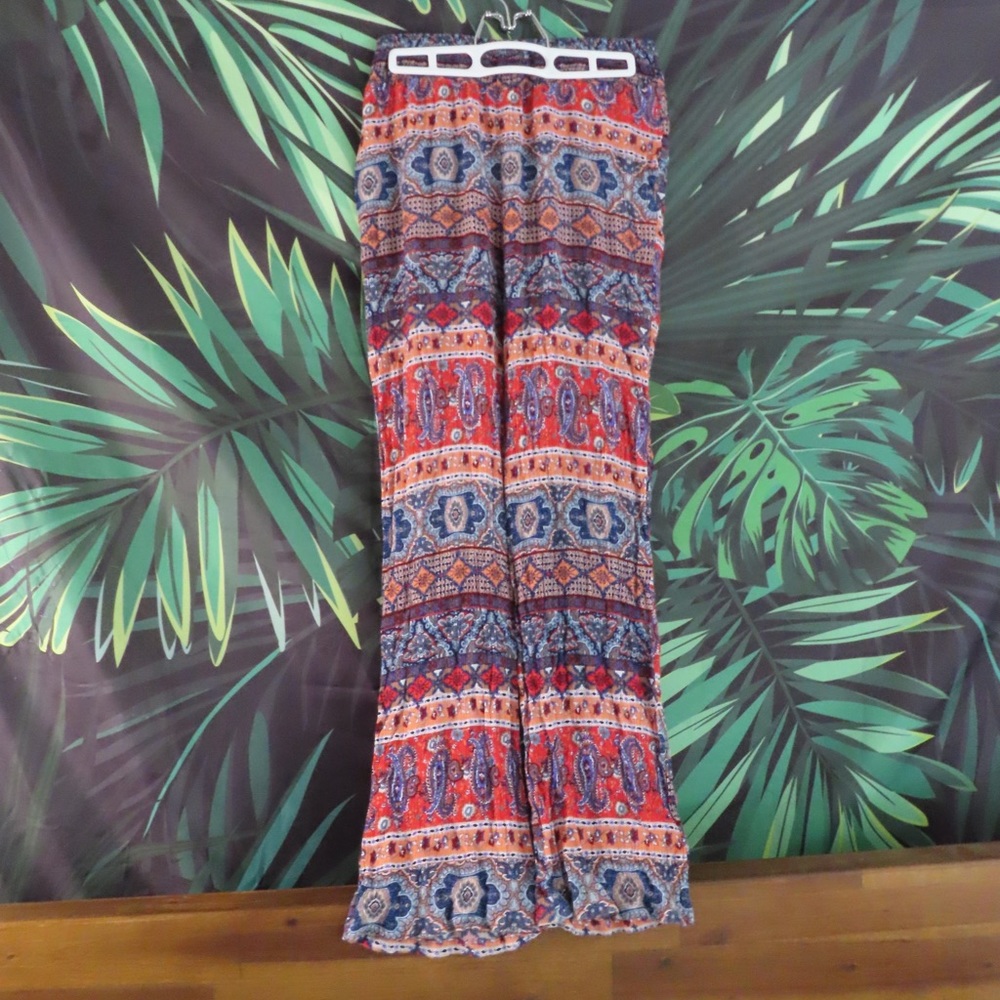 Pink Republic Bohemian Wide Leg Stretch Pants in Multicolor